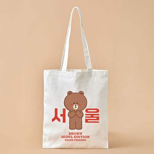 Line Friends - Brown Seoul Edition Eco Bag - Line Friends - Eco Bag - Harumio