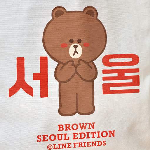 Line Friends - Brown Seoul Edition Eco Bag - Line Friends - Eco Bag - Harumio