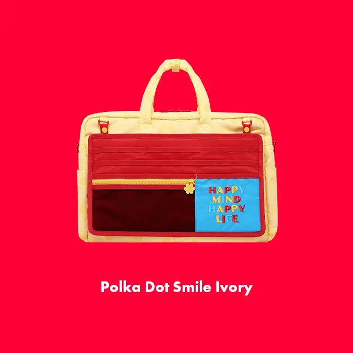 Wiggle Wiggle - Laptop Bag (Polka Dot Smile Ivory)