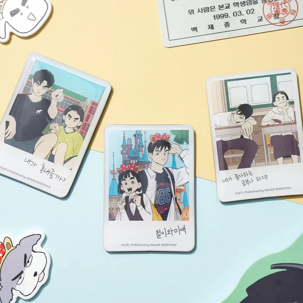 After School Lessons For Unripe Apples - Polaroid Magnet - Webtoon Friends - Polaroid Magnet - Harumio