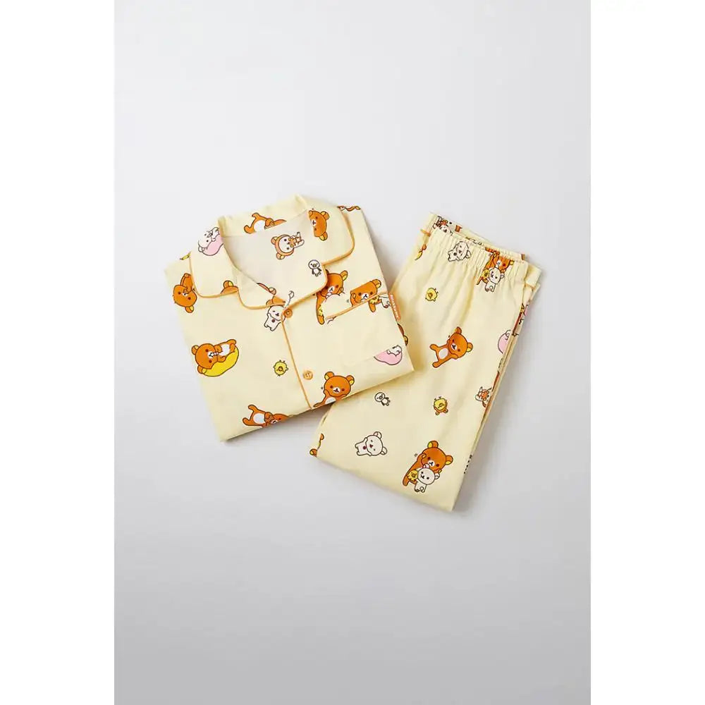 SPAO x Rilakkuma - Kuma's Free Time Long Sleeve Pajamas (Kids) - SPAO - Pajama Set - Harumio