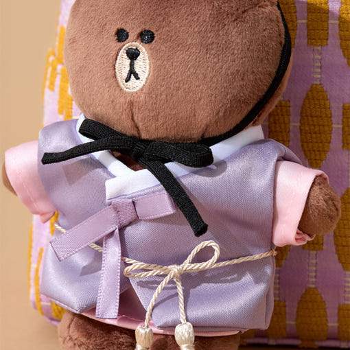 Line Friends - Brown Seoul Edition Hanbok Costume Doll Keychain - Line Friends - Doll Keyring - Harumio
