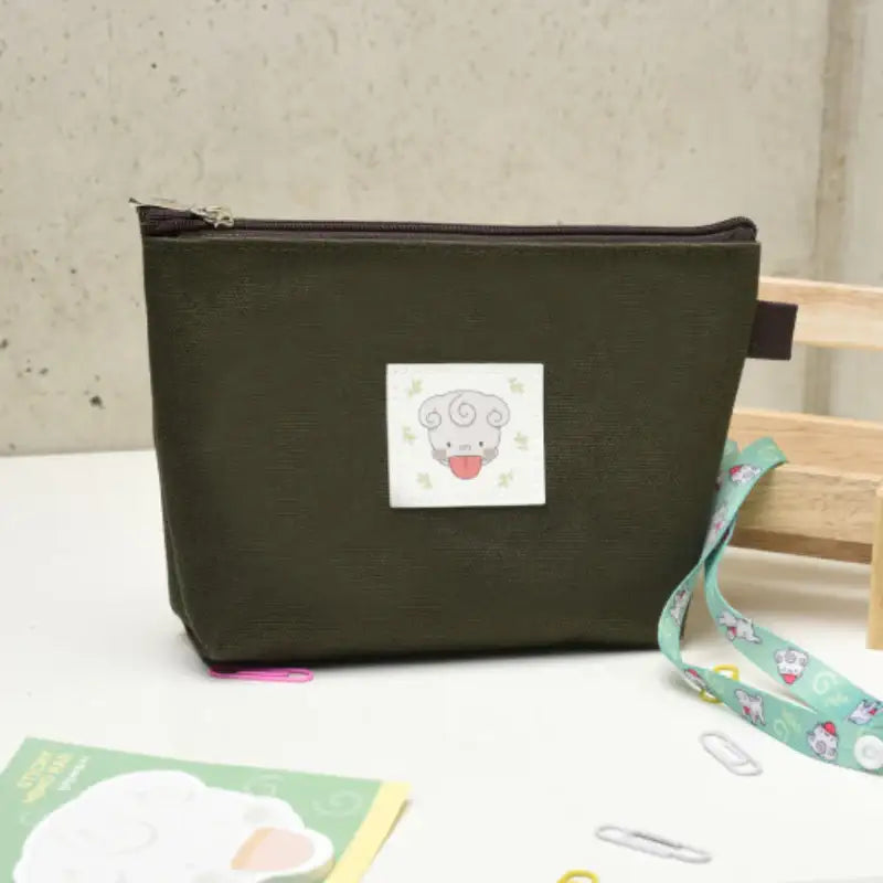 Merong Haechi - Label Pouch (Olive) - Soone Content - pouches - Harumio