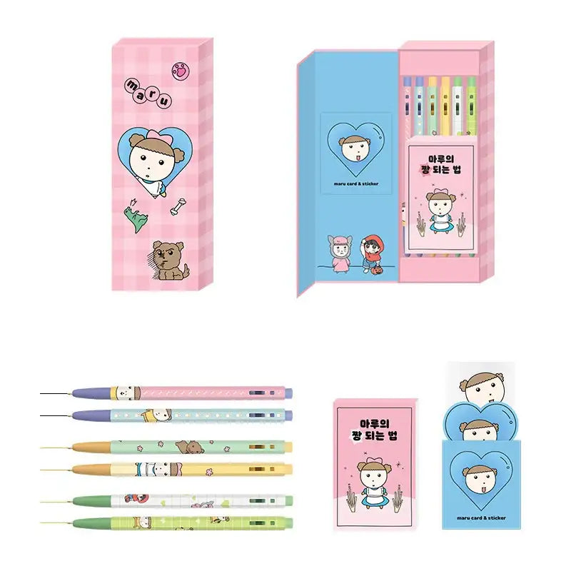 Maru Is a Puppy - Monami Ballpoint Pen Set - Webtoon Friends - Pen - Harumio