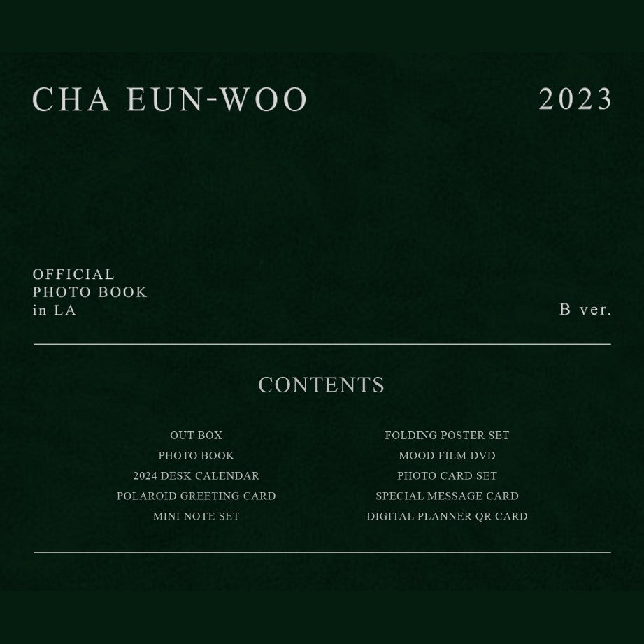 Cha Eun-Woo (ASTRO) - 2023 Official Photo Book in LA (B ver.)