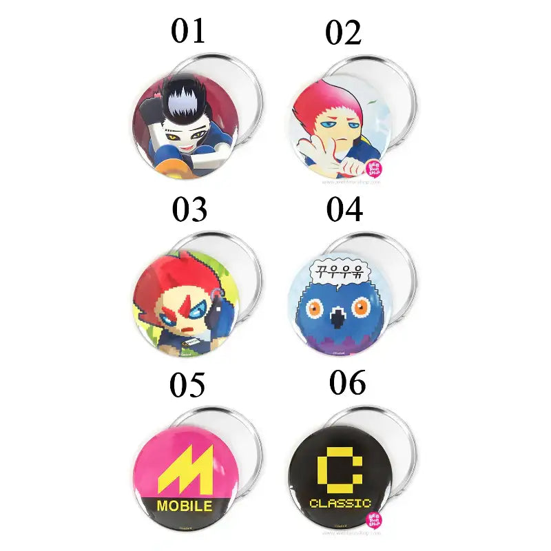Guardians Of The Video Game - Round Pin Mirror - Webtoon Shop - Mirrors - Harumio