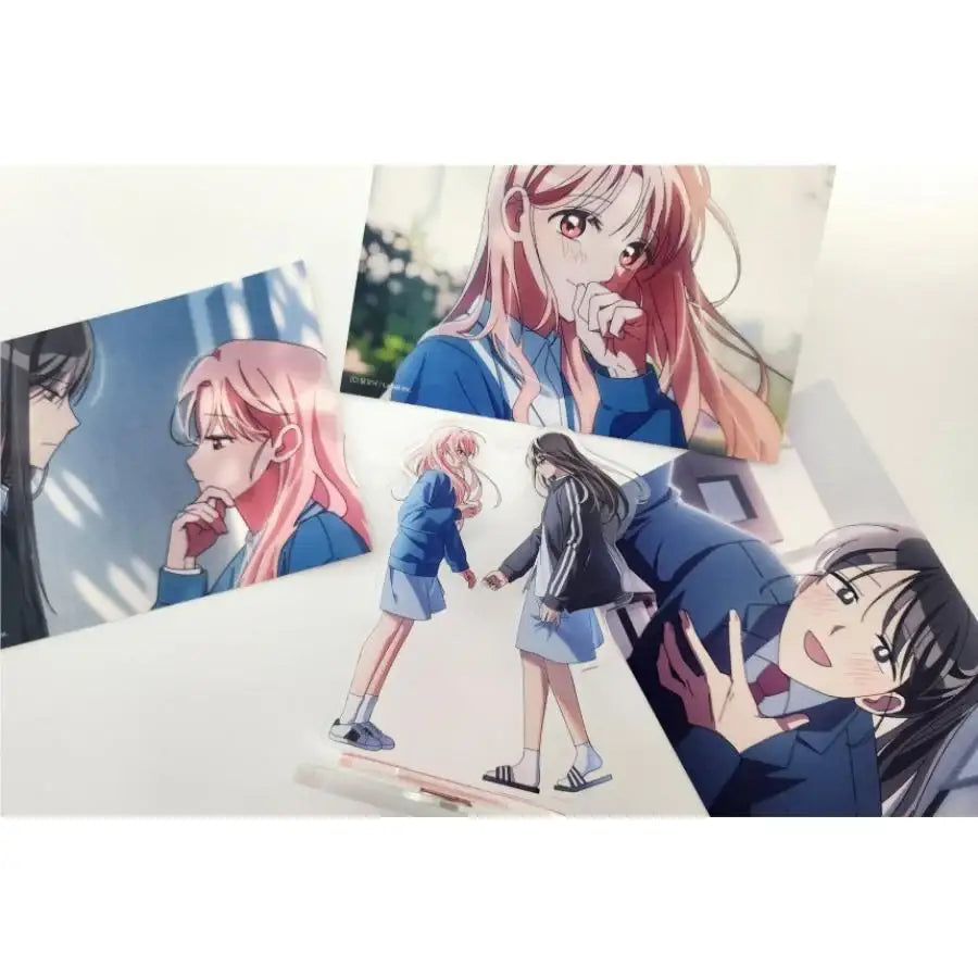Pyramid Game - Harin & Ja-eun Rotating Acrylic Stand & Postcard Set - Webtoon Friends - Acrylic Stand - Harumio
