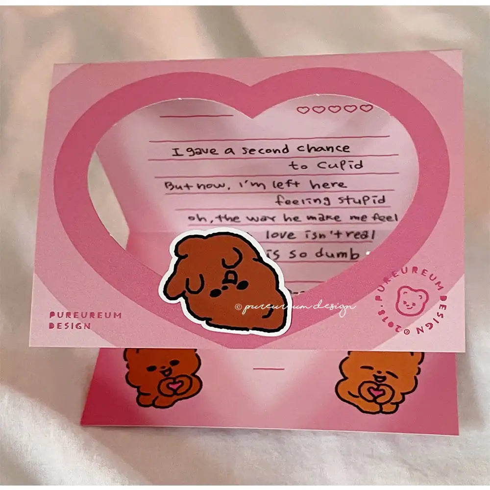 Pureureum Design - Cupid Bear Mini Folding Card ver.1-3