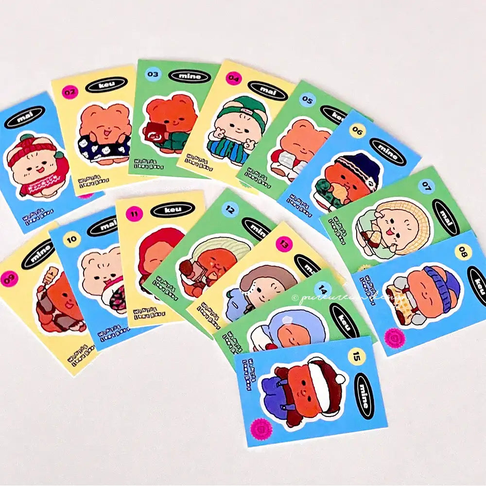 Pureureumdesign - Cupid Bear Winter Lookbook Removable Sticker Set (Random 2 types) - Pureureumdesign - Home & Living, Accessories - Harumio