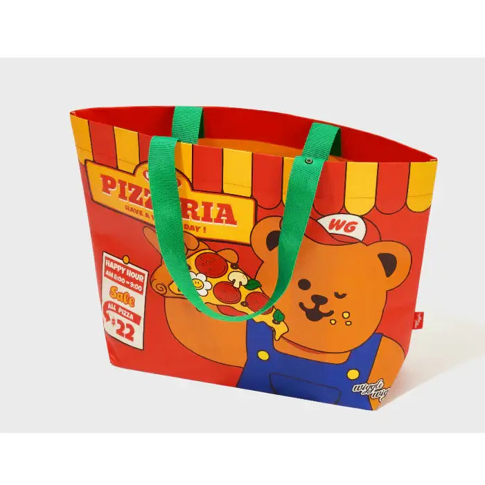 Wiggle Wiggle - Pizza Time Reusable Shopper Bag (M) - Wiggle Wiggle - Home & Living, Accessories - Harumio