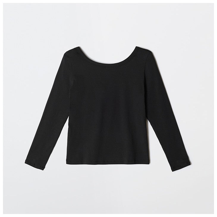 SPAO - Off-Shoulder Long Sleeve T-Shirt