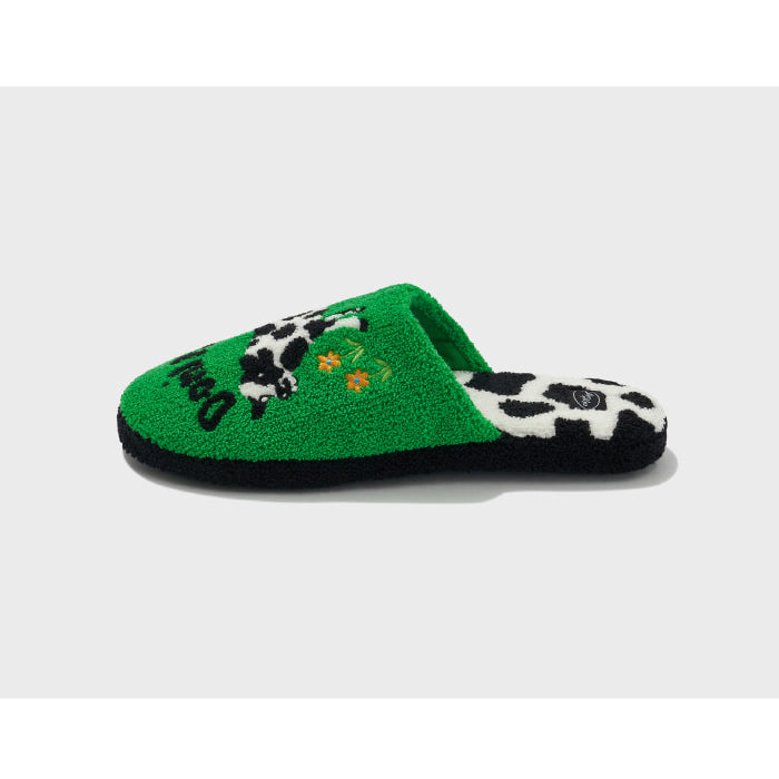Wiggle Wiggle - Don't Panic Green Terry Home Slippers