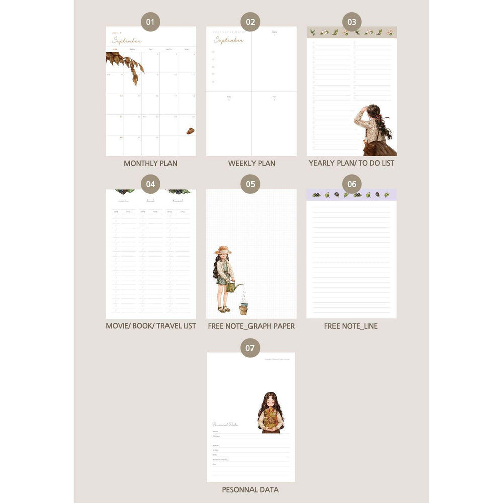 2025 AEPPOL Forest Girl Diary : Planner and Calendar (tumblbug) - AEPPOL - Manhwa - Harumio