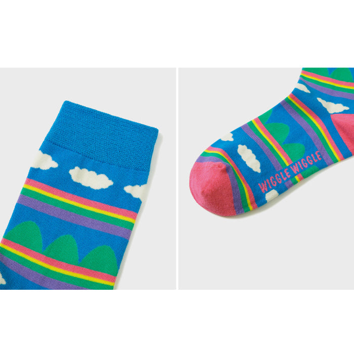 Wiggle Wiggle - Cotton Cloud Patterned Socks