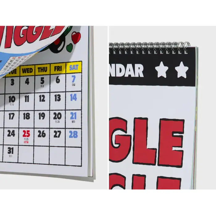 Wiggle Wiggle - 2025 Wall Calendar - Wiggle Wiggle - Calendar - Harumio