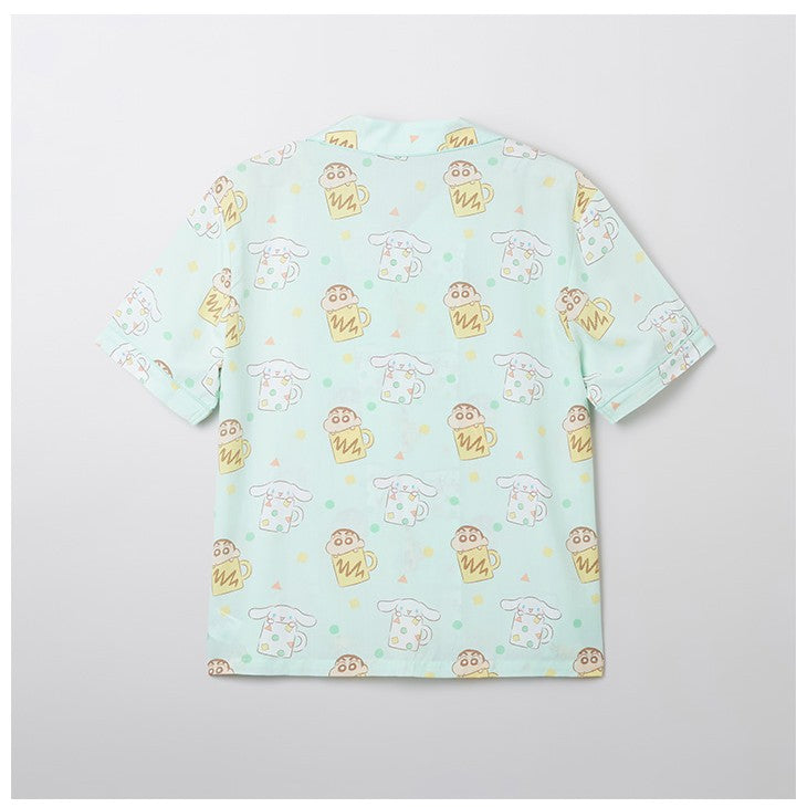 Cinnamoroll X Crayon Shin-chan - Short Sleeve Pajamas Set (Mint)