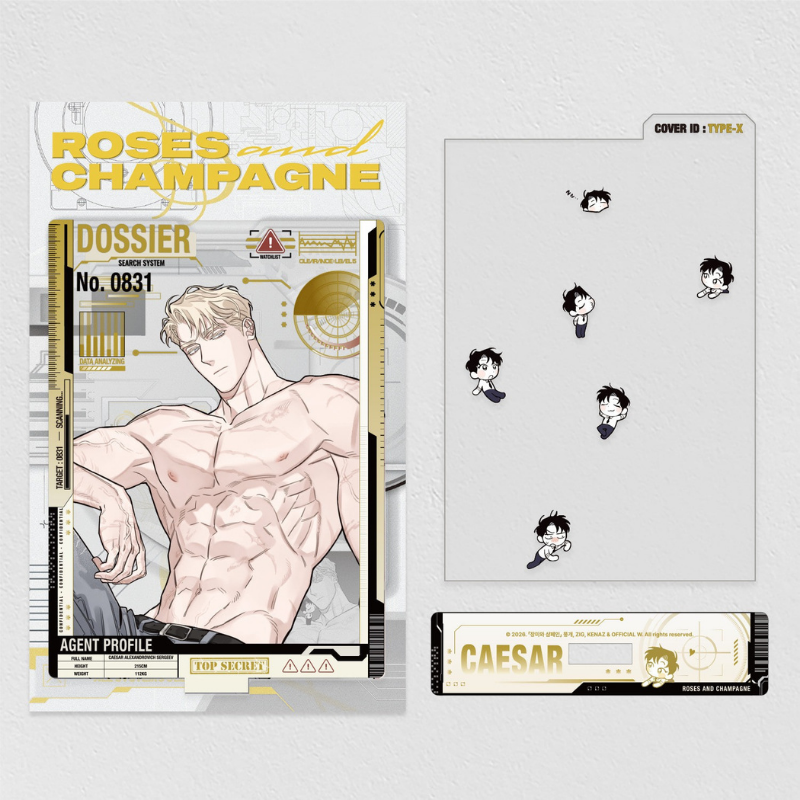 Rose and Champagne Caesar Dress-Up Acrylic Stand