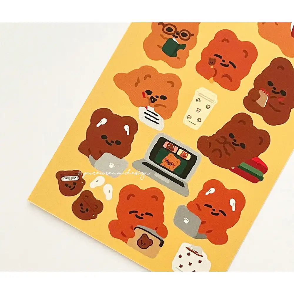 Pureureum Design - Cupid Bear Study Sticker - Pureureum Design - Home & Living, Accessories - Harumio