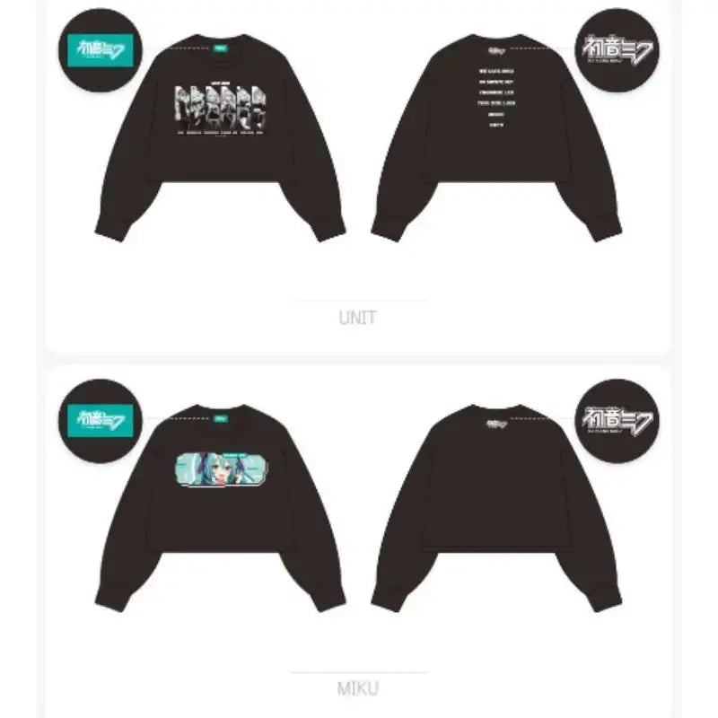 Hatsune Miku - Piapro Characters WE!FLASH Crop Sweatshirt - Hatsune Miku - Sweatshirt - Harumio