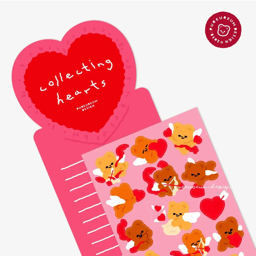 Pureureum Design - Cupid Bear Heart Collect Sticker - Pureureum Design - Home & Living, Accessories - Harumio