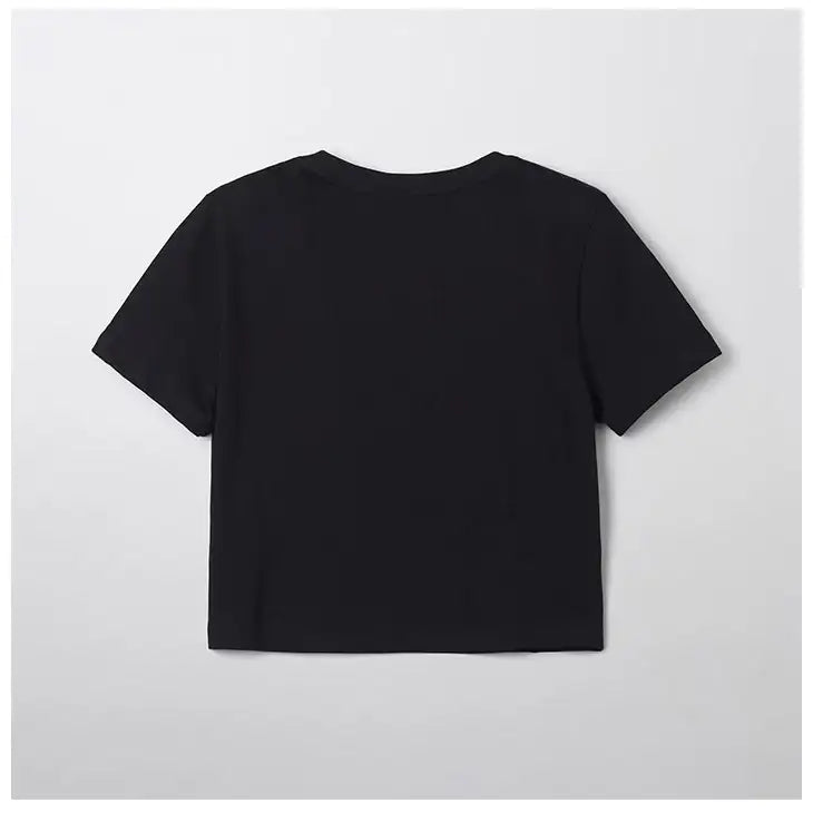 SPAO x Sanrio Characters - Sparkly Hello Kitty Crop Short Sleeve T-shirt (Black) - SPAO x Sanrio Characters - Crop T-Shirt - Harumio