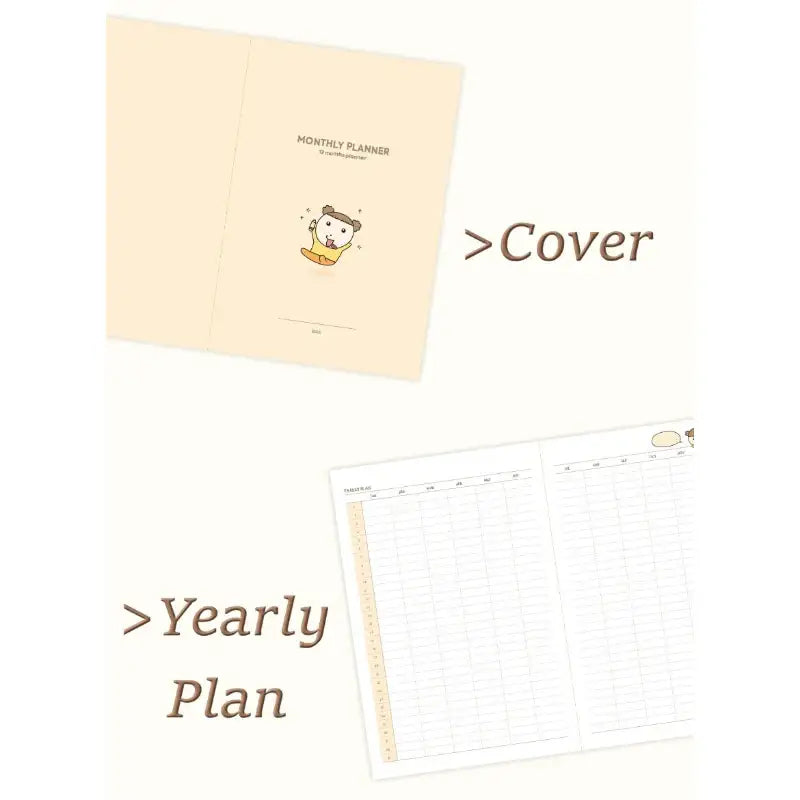 Maru Is a Puppy - Monthly Planner - Webtoon Friends - Planner Books - Harumio