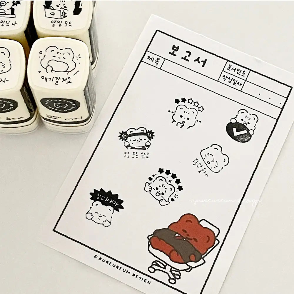 Pureureumdesign - Cupid Bear Stamp Ver. 1 - 15 - Pureureumdesign - Home & Living, Accessories - Harumio
