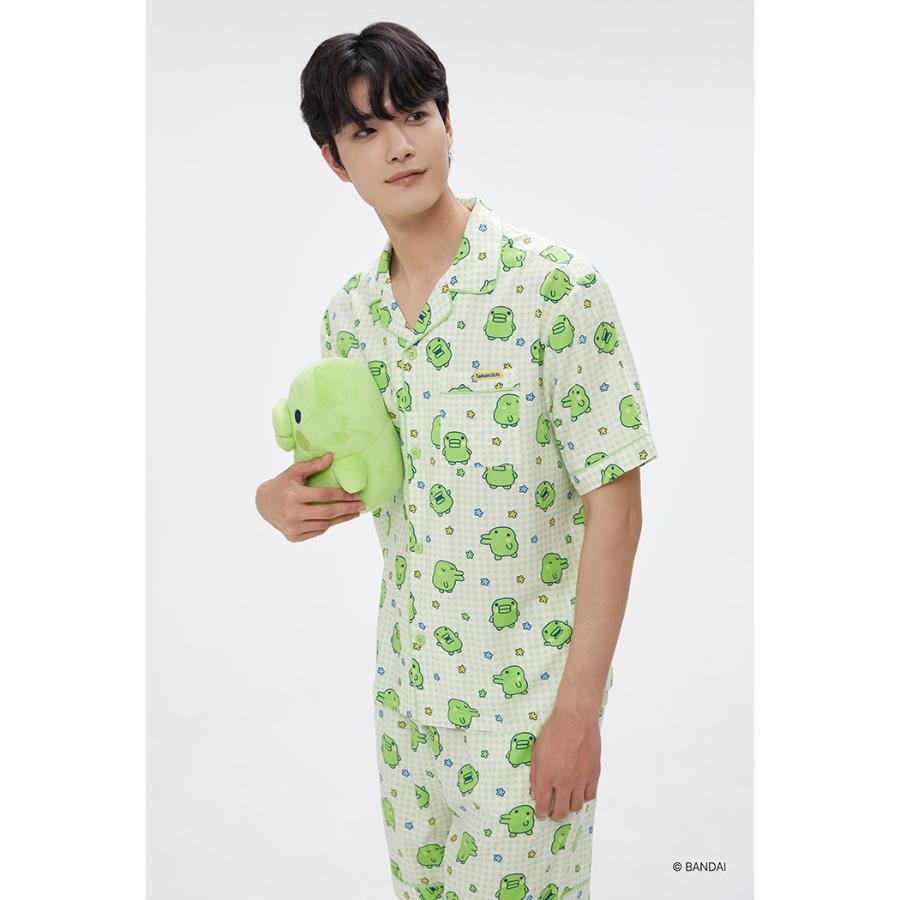 SPAO x Tamagotchi - Short Sleeve Pajamas Set (Green) - SPAO - Pajamas - Harumio