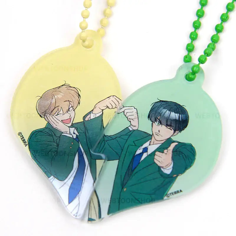 Spinach Bouquet - Heart Fusion Couple Charm - Webtoon Shop - Keychains - Harumio