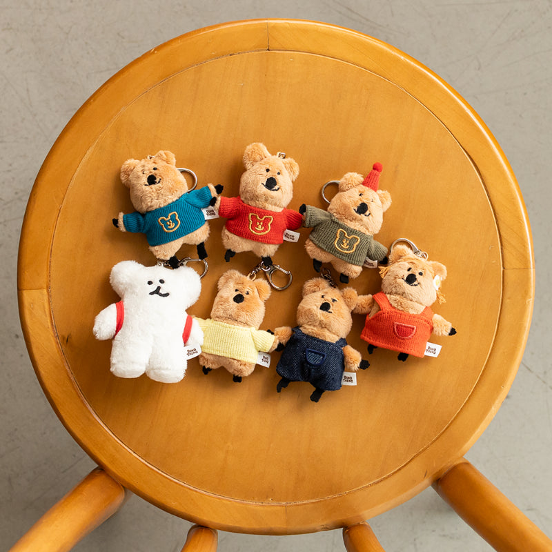 Dinotaeng - Quokka in School Flat fur keyring