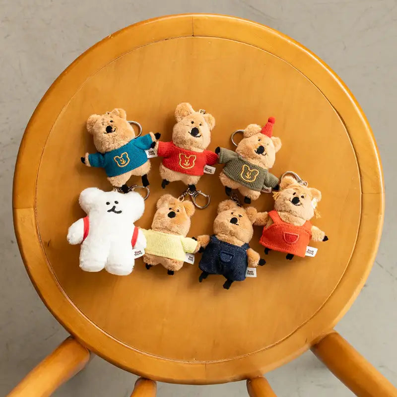 Dinotaeng - Quokka in School Flat fur keyring - Dinotaeng - Doll keyrings - Harumio