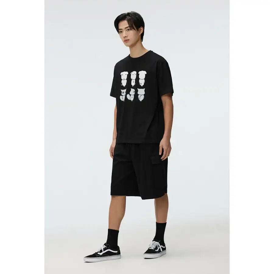SPAO x Ganadi - Short Sleeve T-Shirt (Black) - SPAO - T-Shirt - Harumio