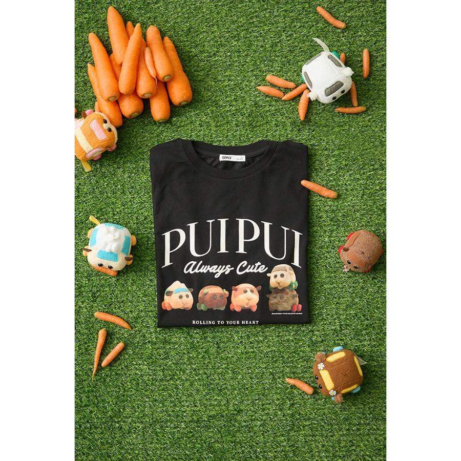 SPAO x Pui Pui Moruka - Short Sleeve T-Shirt (Black) - SPAO - T-Shirt - Harumio