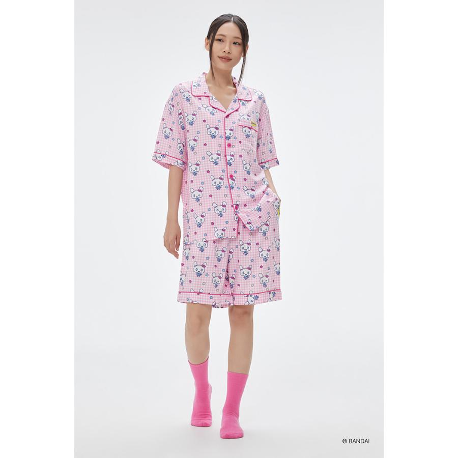 SPAO x Tamagotchi - Short Sleeve Pajamas Set (Pink) - SPAO - Pajamas - Harumio