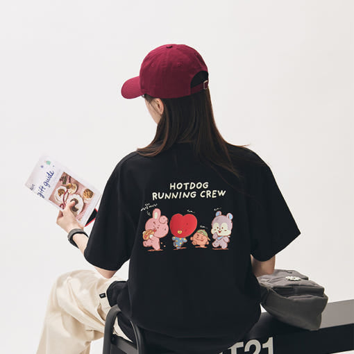 BT21 - Basic Hotdog Running Crew Short Sleeve T-Shirt