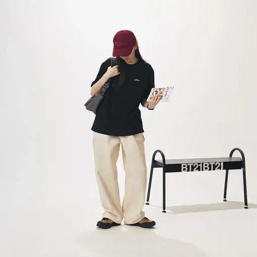 BT21 - Basic Hotdog Running Crew Short Sleeve T-Shirt - BT21 - T-Shirt - Harumio