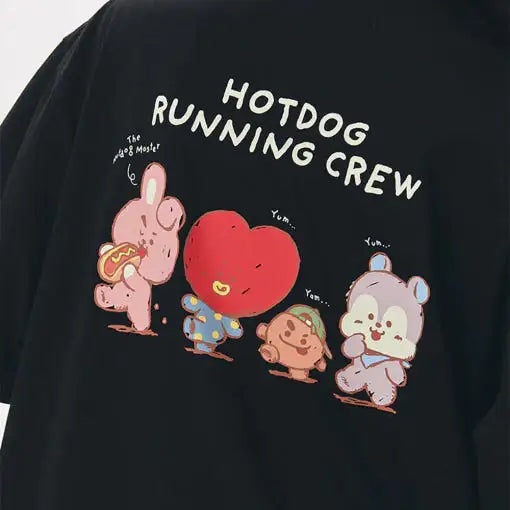 BT21 - Basic Hotdog Running Crew Short Sleeve T-Shirt - BT21 - T-Shirt - Harumio