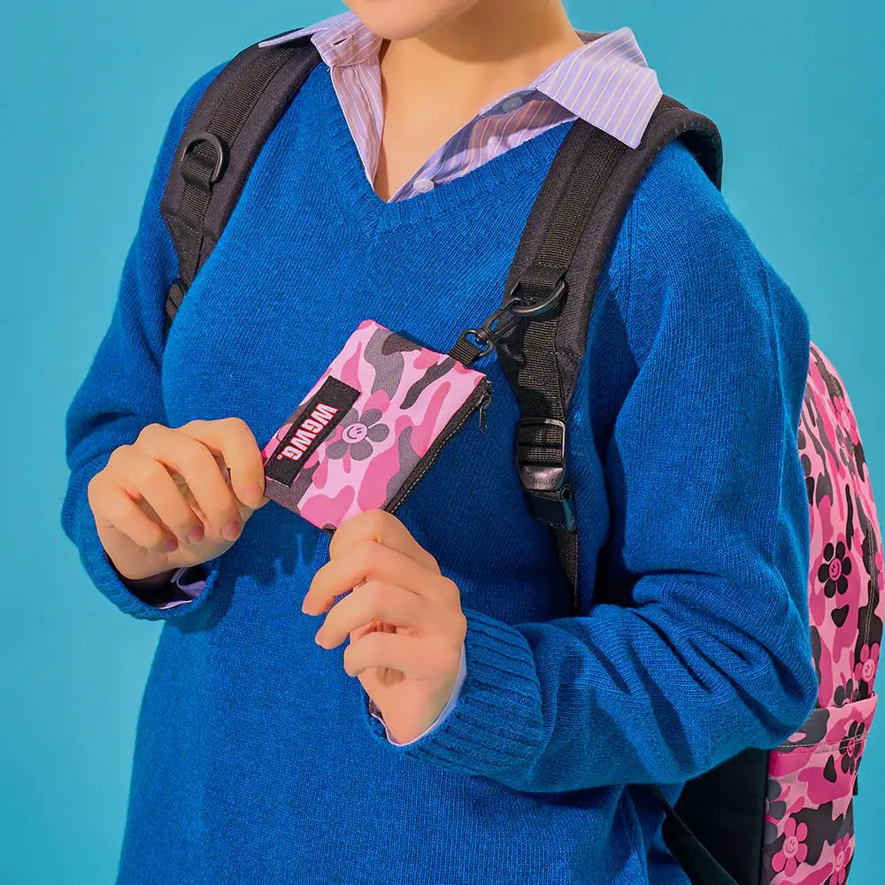 Wiggle Wiggle - Smile We Love Camo Pink Pattern Backpack (L) - Wiggle Wiggle - Backpack - Harumio