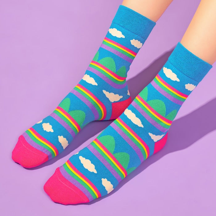 Wiggle Wiggle - Cotton Cloud Patterned Socks