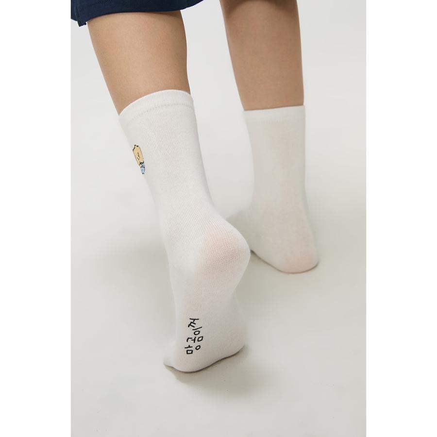SPAO x Manggeureojin Gom - Buangdan Socks (White) - SPAO - Socks - Harumio
