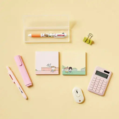 Maru Is a Puppy - Square Notepad - Webtoon Friends - Sticky Memo Pads - Harumio