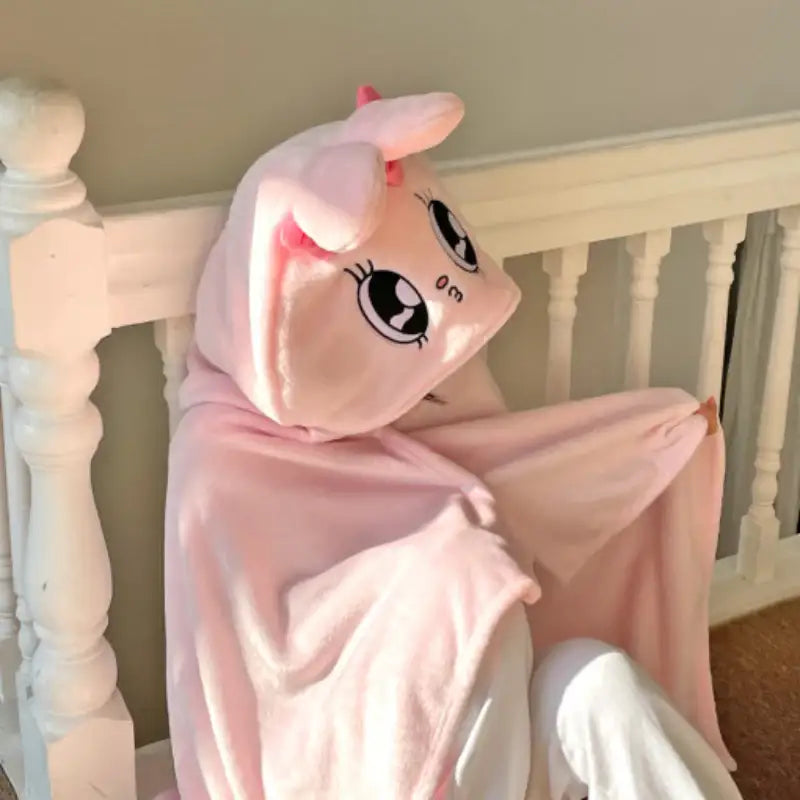 Esther Bunny - Shaped Hooded Blanket - Soone Content - Hooded Blankets - Harumio