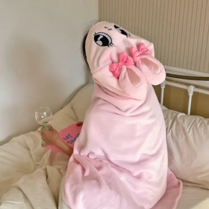 Esther Bunny - Shaped Hooded Blanket - Soone Content - Hooded Blankets - Harumio