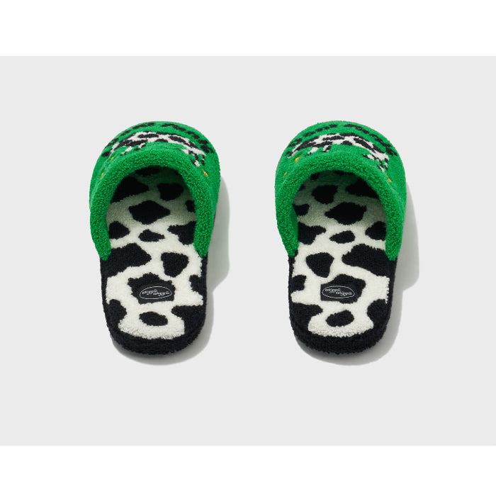 Wiggle Wiggle - Don't Panic Green Terry Home Slippers