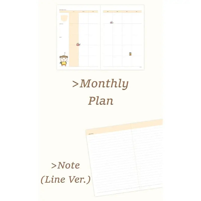 Maru Is a Puppy - Monthly Planner - Webtoon Friends - Planner Books - Harumio