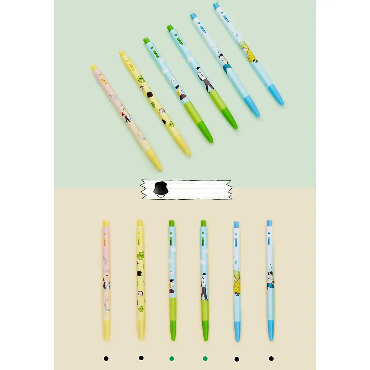 After School Lessons For Unripe Apples - Monami Ballpoint Pen Set - Webtoon Friends - Diary - Harumio