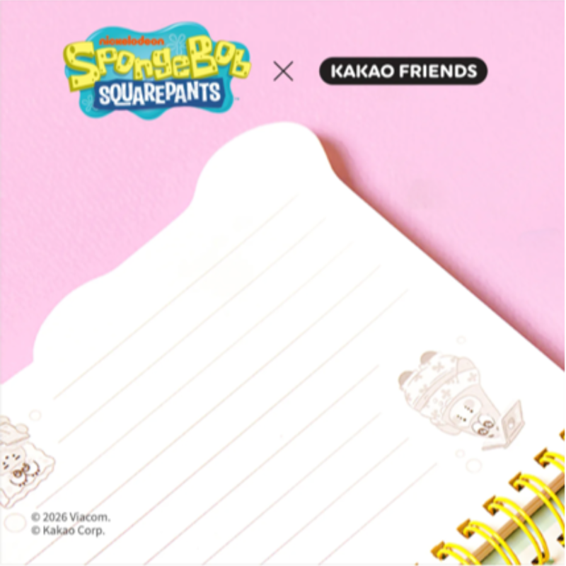 SpongeBob x Kakao Friends - Ring Notebook Little Lion & Baby Chunsik