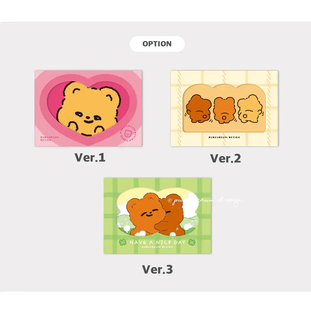 Pureureum Design - Cupid Bear Mini Folding Card ver.1-3 - Pureureum Design - Home & Living, Accessories - Harumio