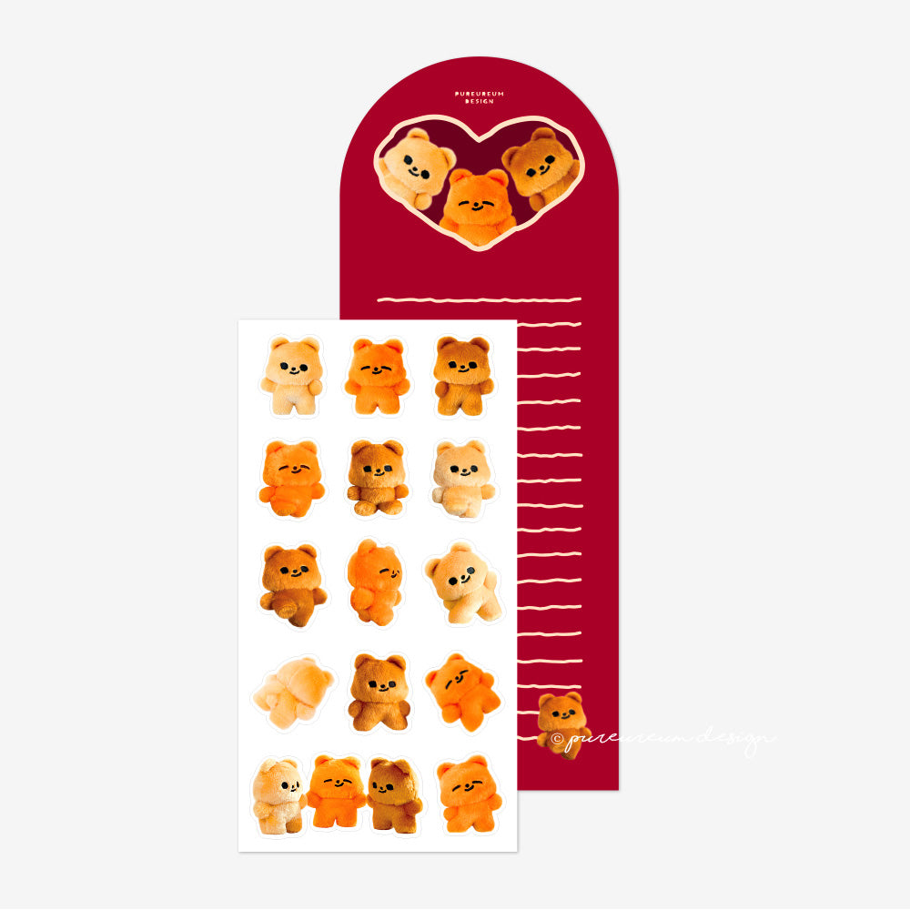Pureureum Design - Cupid Bear Mini Doll Transparent Sticker
