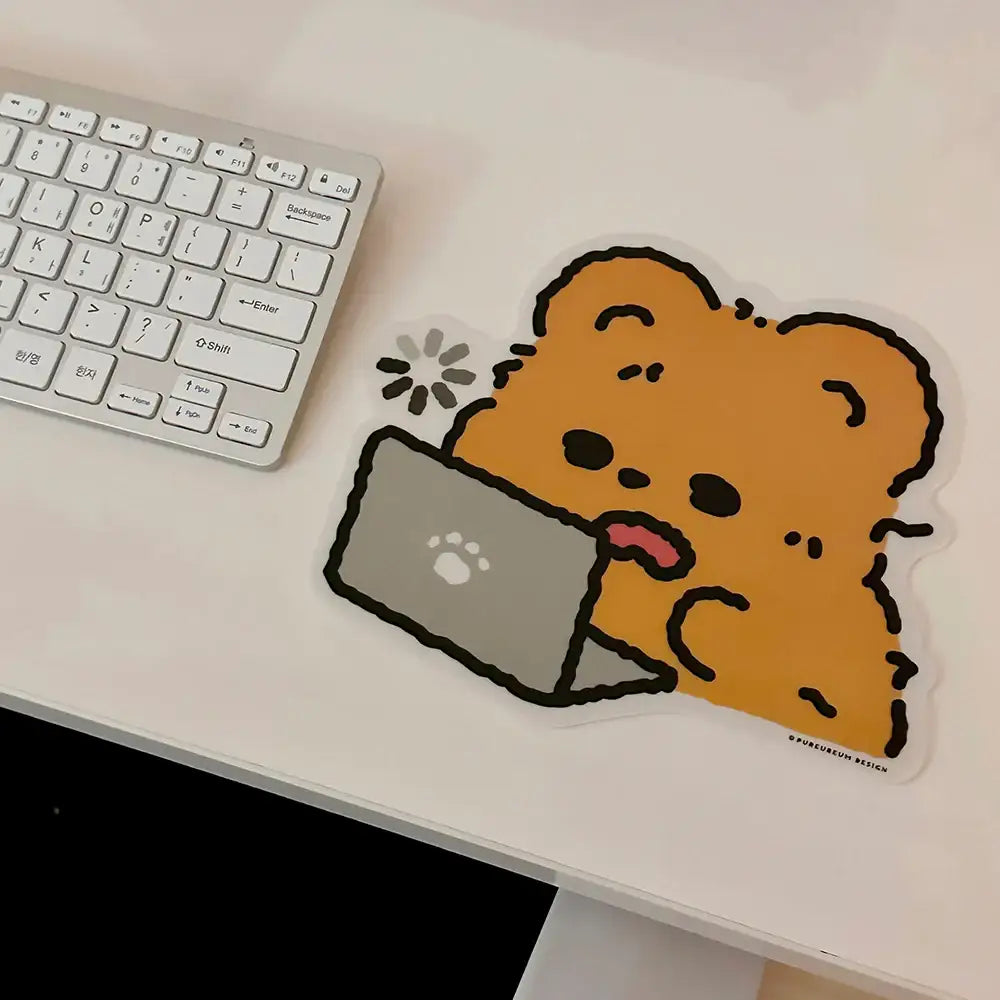 Pureureumdesign - Cupid Bear Work Life Mouse Pad - Pureureumdesign - Mouse Pads - Harumio